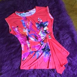 Brightly Colored Floral Blouse